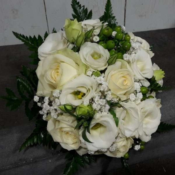 Bouquet de mariée couleurs blanc et crème