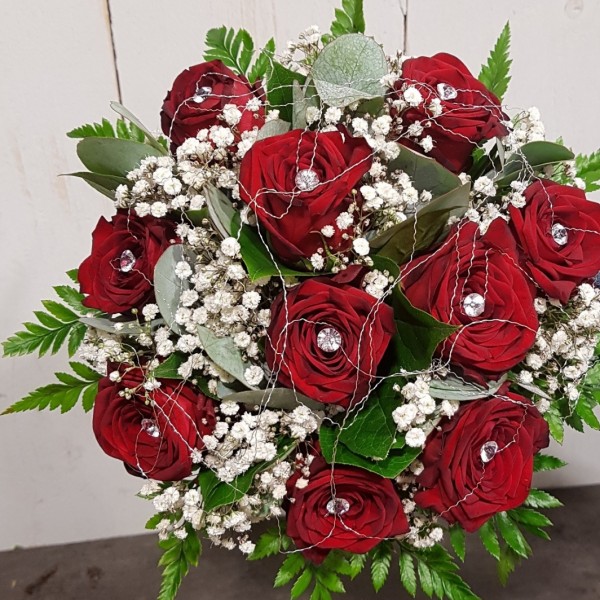 Bouquet de mariée roses rouges